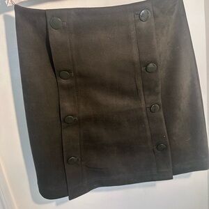 Loft faux Suede Button Front Skirt